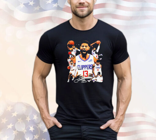 Paul George Los Angeles Clippers basketball graphic poster T-shirt