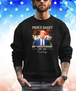 Prince Harry 40th anniversary 1984 2024 signature T-shirt