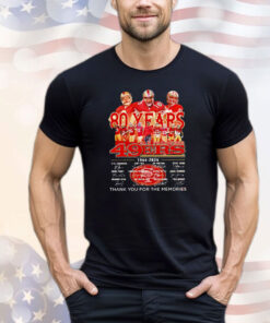 San Francisco 49ers 80 Years 1944 2024 Thank You For The Memories Signatures T-Shirt