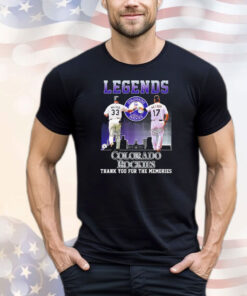 Walker and Helton Legends Colorado Rockies thank you for the memories signatures T-shirt