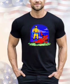 Wolverine and Deadpool mutant butt T-shirt