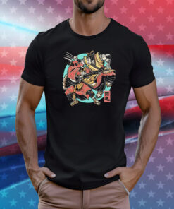 Deadpool and Wolverine samurai fighting spirit T-Shirt