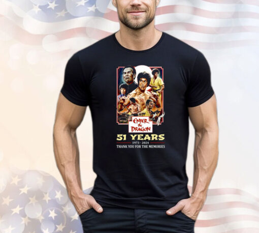 Enter The Dragon 51 Years Of 1973-2024 Thank You For The Memories Shirt