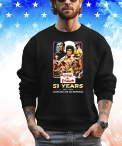 Enter The Dragon 51 Years Of 1973-2024 Thank You For The Memories Shirt