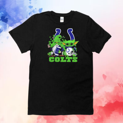 Indianapolis Colts Baby Yoda Happy St.Patrick’s Day Shamrock 2024 T-Shirt