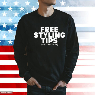 Joeyy wearing free styling tips Shirt