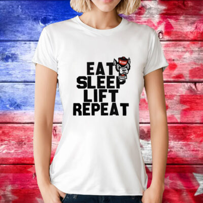 NC State Wolfpack eat sleep lift repeat T-Shirt