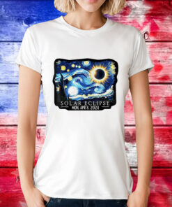 Retro Starry Night & Solar Eclipse Of April 8, 2024 Shirt