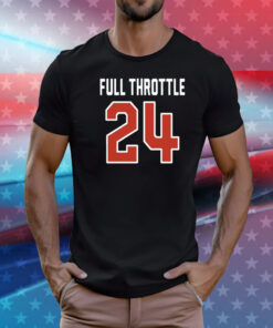 Rob Bradford wearing full throttle 24 T-Shirt