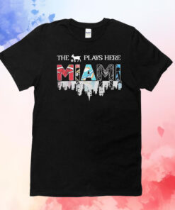 Miami city line the goat plays here T-shirt