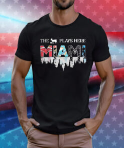 Miami city line the goat plays here T-shirt