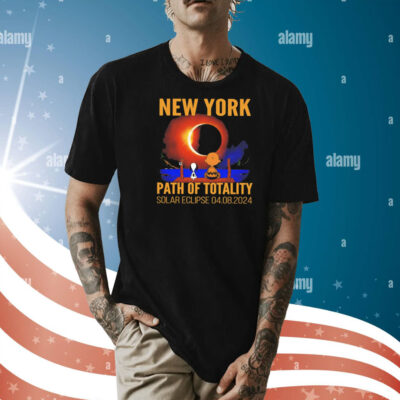 Snoopy and Charlie Brown New York path of totality solar eclipse april 8 2024 Shirt