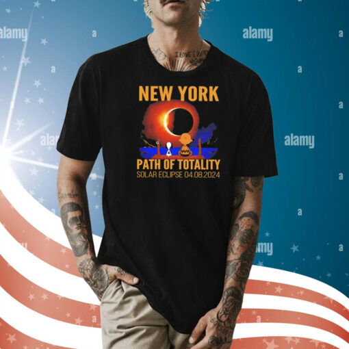 Snoopy and Charlie Brown New York path of totality solar eclipse april 8 2024 Shirt