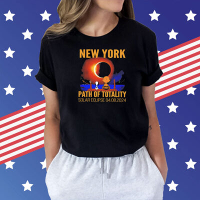 Snoopy and Charlie Brown New York path of totality solar eclipse april 8 2024 Shirt