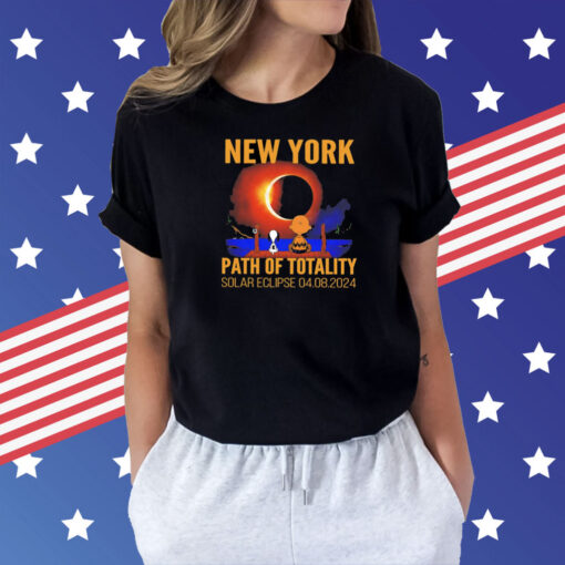 Snoopy and Charlie Brown New York path of totality solar eclipse april 8 2024 Shirt