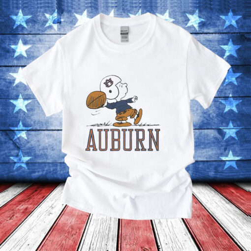 Snoppy Peanuts Auburn Tigers Football T-Shirt