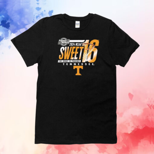 Tennessee Volunteers 2024 NCAA Sweet 16 the road to Phoenix T-Shirt