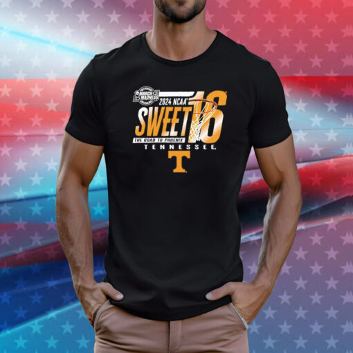 Tennessee Volunteers 2024 NCAA Sweet 16 the road to Phoenix T-Shirt