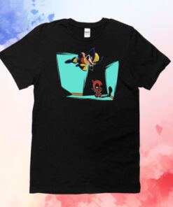 Wolverine and Deadpool in the style of Calvin and Hobbes T-Shirt