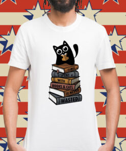 Time Spent With Books And Cats t-shirt