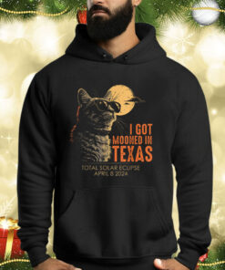 I Got Mooned In Texas Total Solar Eclipse 2024 Cat Texas Shirts