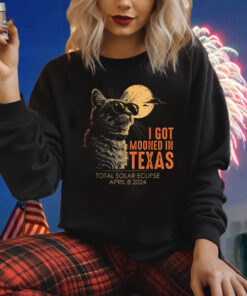 I Got Mooned In Texas Total Solar Eclipse 2024 Cat Texas Shirts