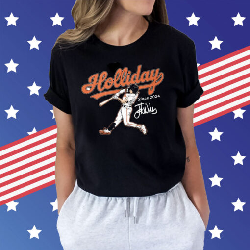 Jackson Holliday Orioles Baseball Slugger Swing Shirt