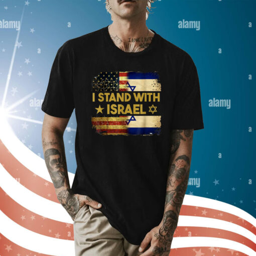 I Stand With Israel America Flag Shirt