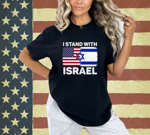 I Stand With Israel Shirt USA American Flag with Israel Flag Shirt Israel T-shirt