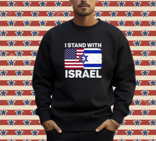 I Stand With Israel Shirt USA American Flag with Israel Flag Shirt Israel T-shirt