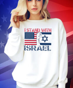 I Stand With Israel Shirt, Israel USA Flags Sweatshirt, Israel T-Shirt