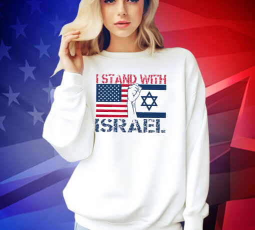 I Stand With Israel Shirt, Israel USA Flags Sweatshirt, Israel T-Shirt