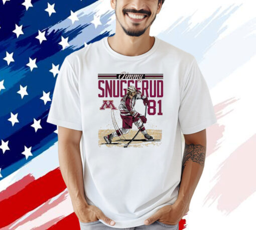 Jimmy Snuggerud Minnesota NCAA Men’s Ice Hockey Caricature T-shirt