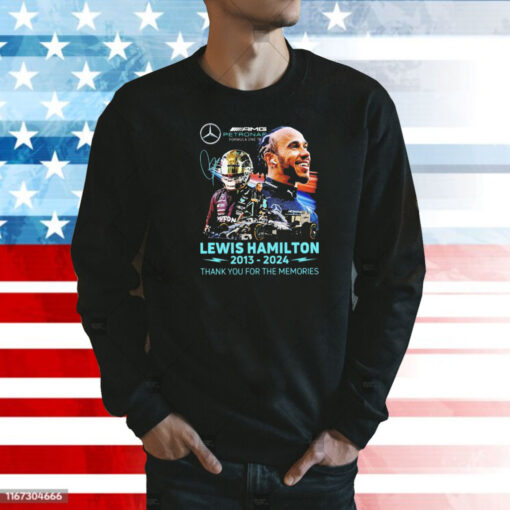 Lewis Hamilton Petronas Formula One 2013-2024 thank you for the memories signature Shirt