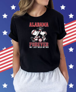 Peanuts Snoopy and Charlie Brown Alabama High Five Forever Not Just When We Win Shirt