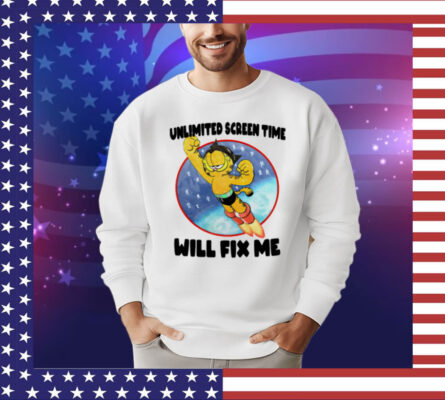 Garfield unlimited screen time will fix me T-Shirt