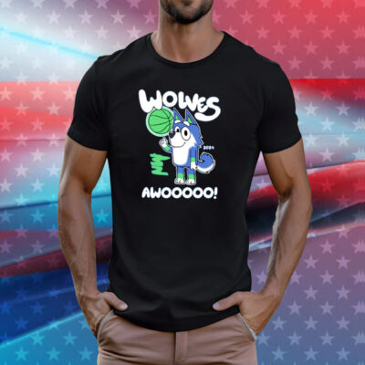 Minnesota Timberwolves Bluey Wolves Awooooo T-Shirt