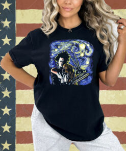 Starry Scissorhands Edward Scissorhands Van Gogh’s Starry Night T-Shirt