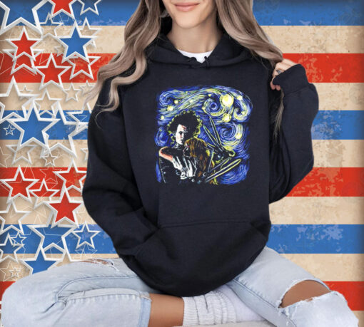 Starry Scissorhands Edward Scissorhands Van Gogh’s Starry Night T-Shirt