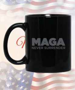 MAGA Never Surrender Black Longsleeve Mug