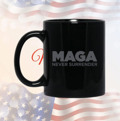 MAGA Never Surrender Black Longsleeve Mug