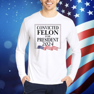 Official Convicted Felon For President 2024 USA Flag Shirt