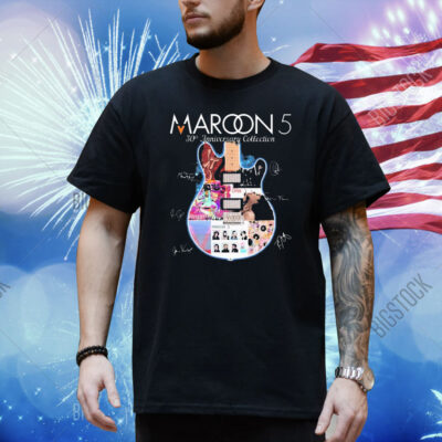 Official Maroon 5 Pop Band 30th Anniversary Collection Signatures Musicians Shirt