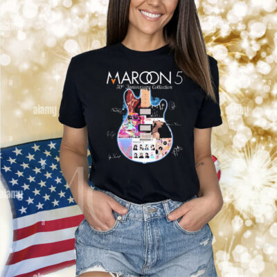 Official Maroon 5 Pop Band 30th Anniversary Collection Signatures Musicians Shirt
