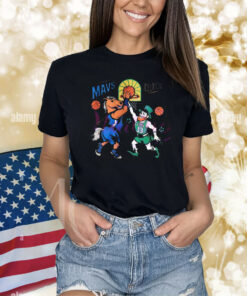 Official Mavericks vs Celtics Match Up NBA Final 2024 Mascot Basketball Painting Shirt