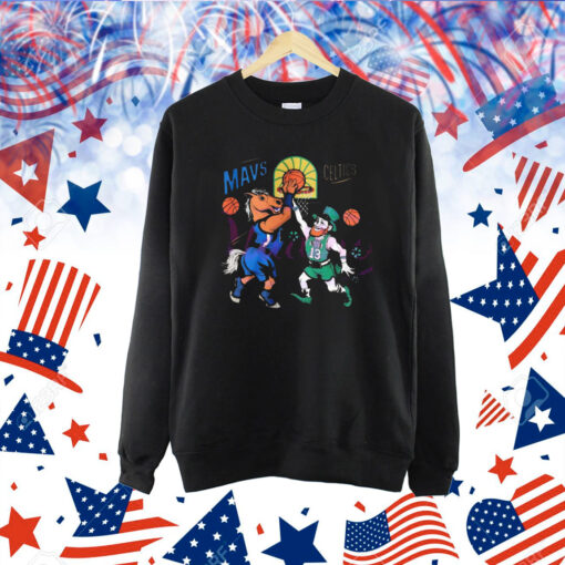 Official Mavericks vs Celtics Match Up NBA Final 2024 Mascot Basketball Painting Shirt