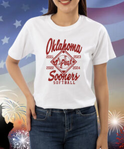 Official Oklahoma Sooner Softball 4 Peat 2021-2024 Shirt