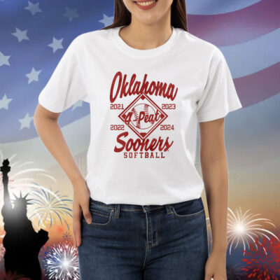 Official Oklahoma Sooner Softball 4 Peat 2021-2024 Shirt