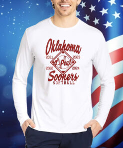 Official Oklahoma Sooner Softball 4 Peat 2021-2024 Shirt