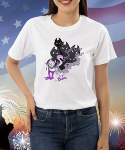 Official Skull Evocaitart Asexual Pride Cat Painting Shirt